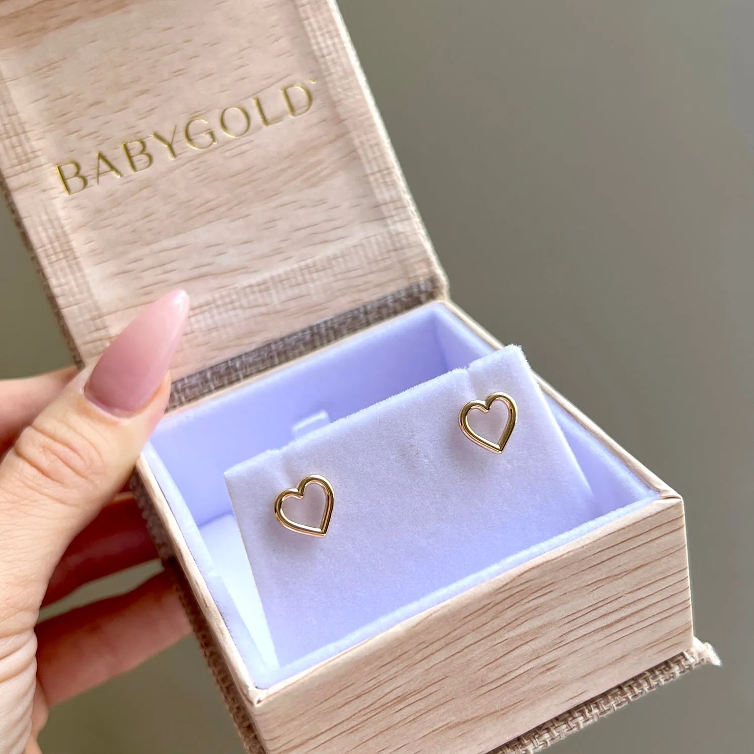 Open Heart Stud Earrings