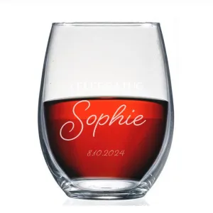 Personalized Celebrating Birthday Stemless Wine Glass