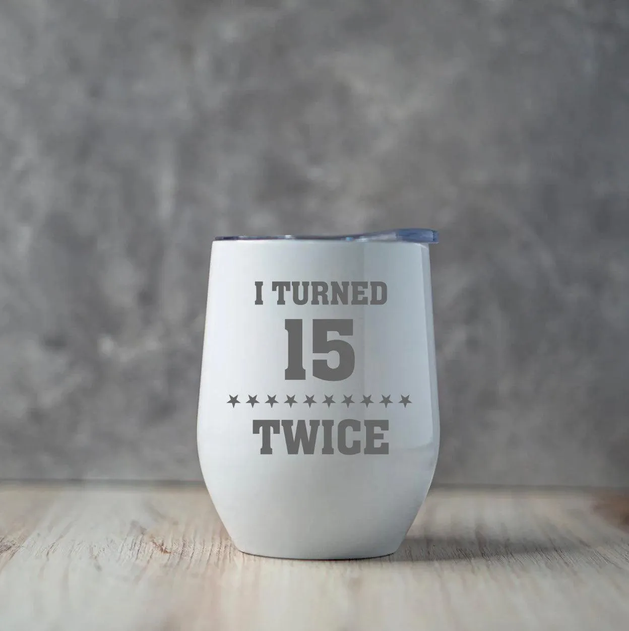 Personalized Turned Twice Birthday Wine Tumblers 12oz