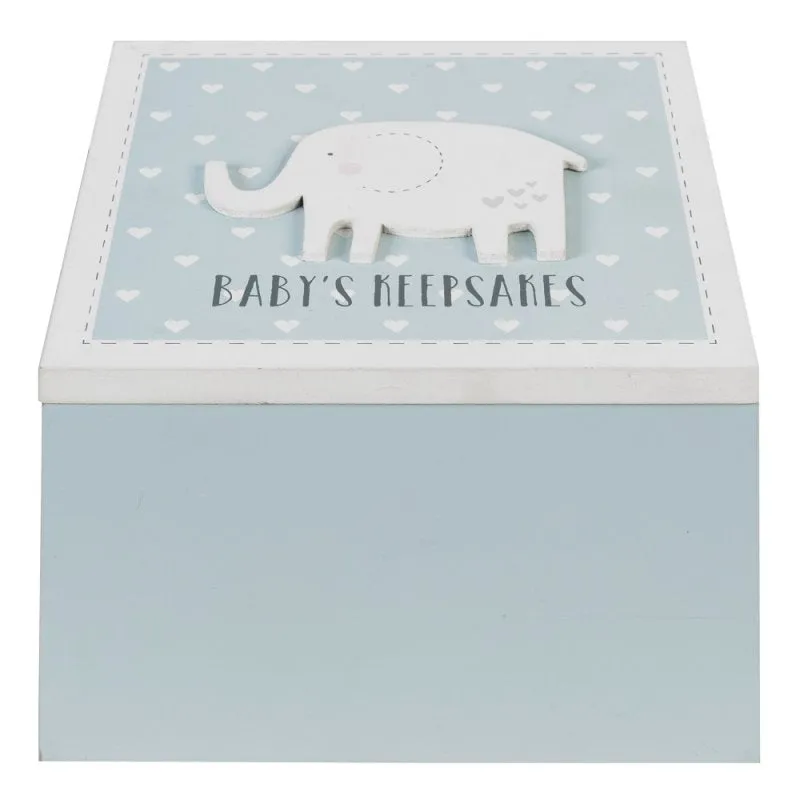 Petit Cheri Blue Elephant Keepsake Box