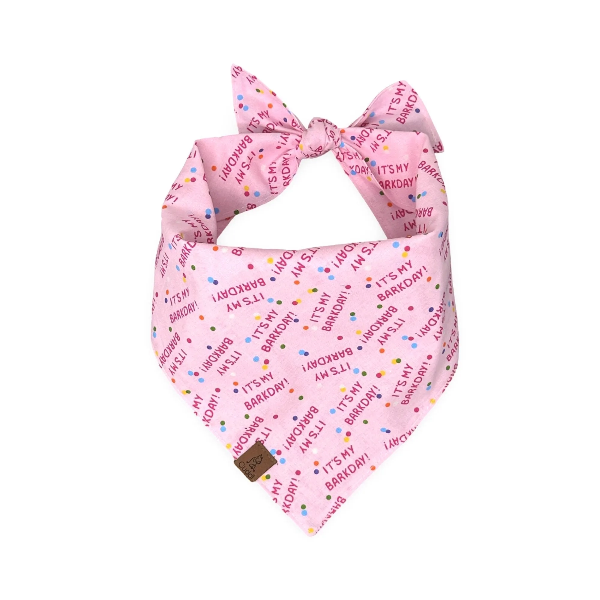 Pink Barkday Dog Bandana