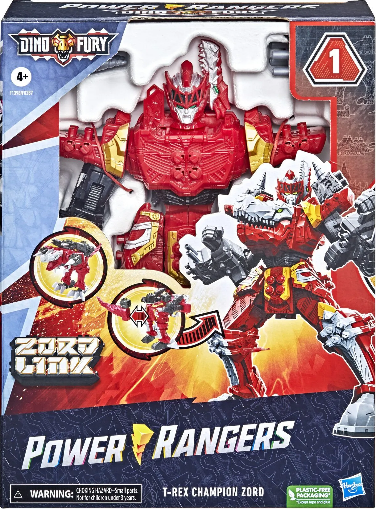 Power Rangers Dino Fury T-Rex Champion Zord Combining Zord