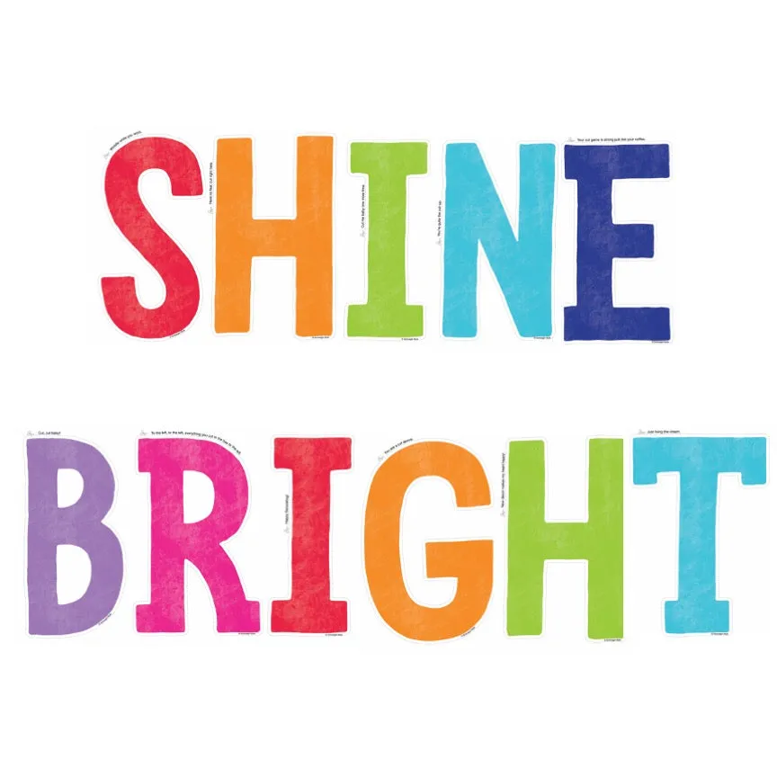 "Shine Bright" Inspirational Classroom Headline | Rainbow Classroom Decor |  Light Bulb Moments | UPRINT | Schoolgirl Style