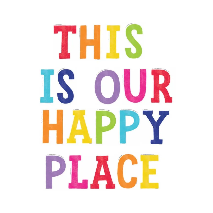 "This is Our Happy Place" Inspirational Classroom Headline | Rainbow Classroom Decor | Light Bulb Moments | UPRINT | Schoolgirl Style