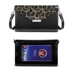 "Timeless" Wallet Purse with See Through Touch Phone Pocket - Leopard