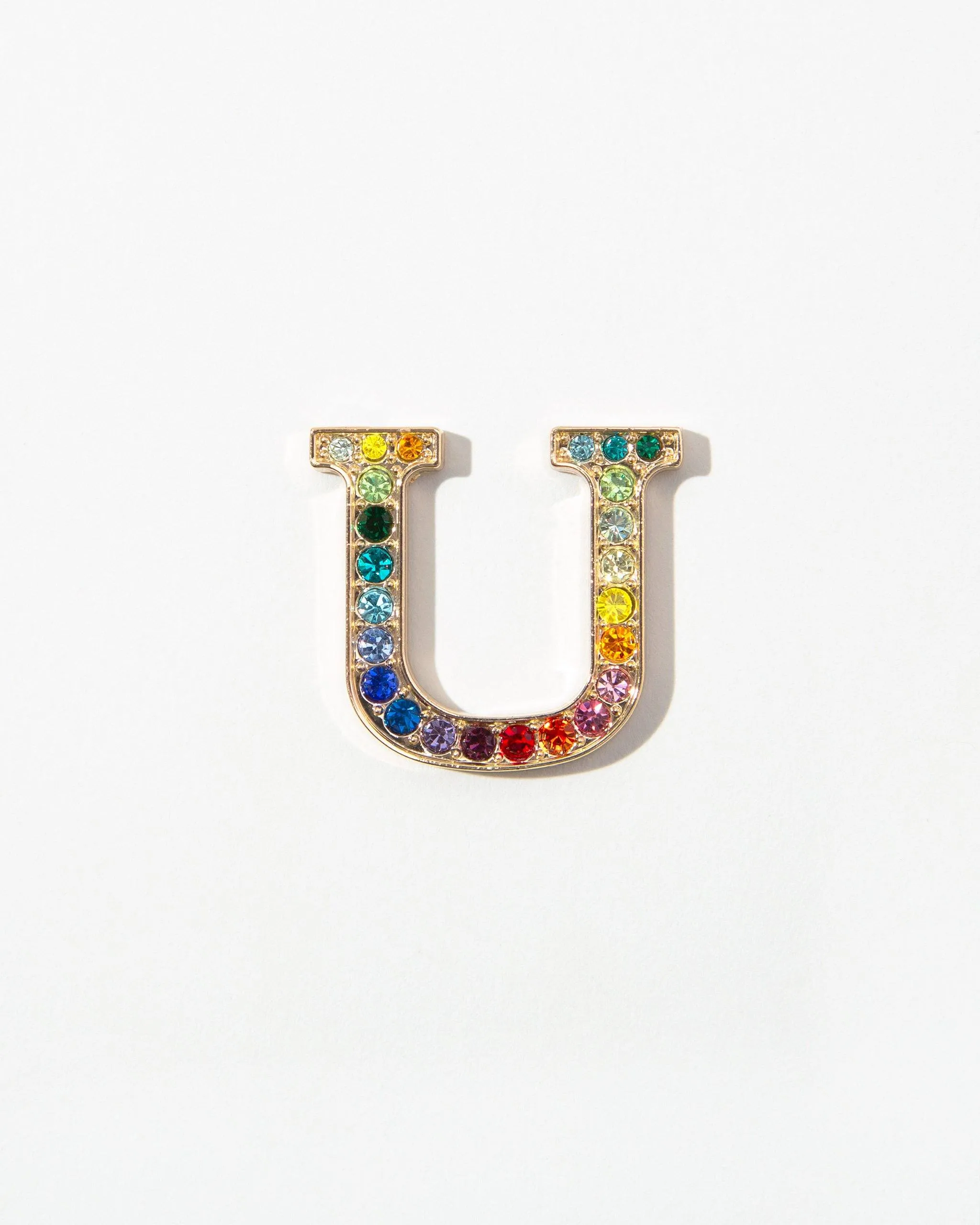 RAINBOW Crystal Embellished Metal Alphabet Sticker