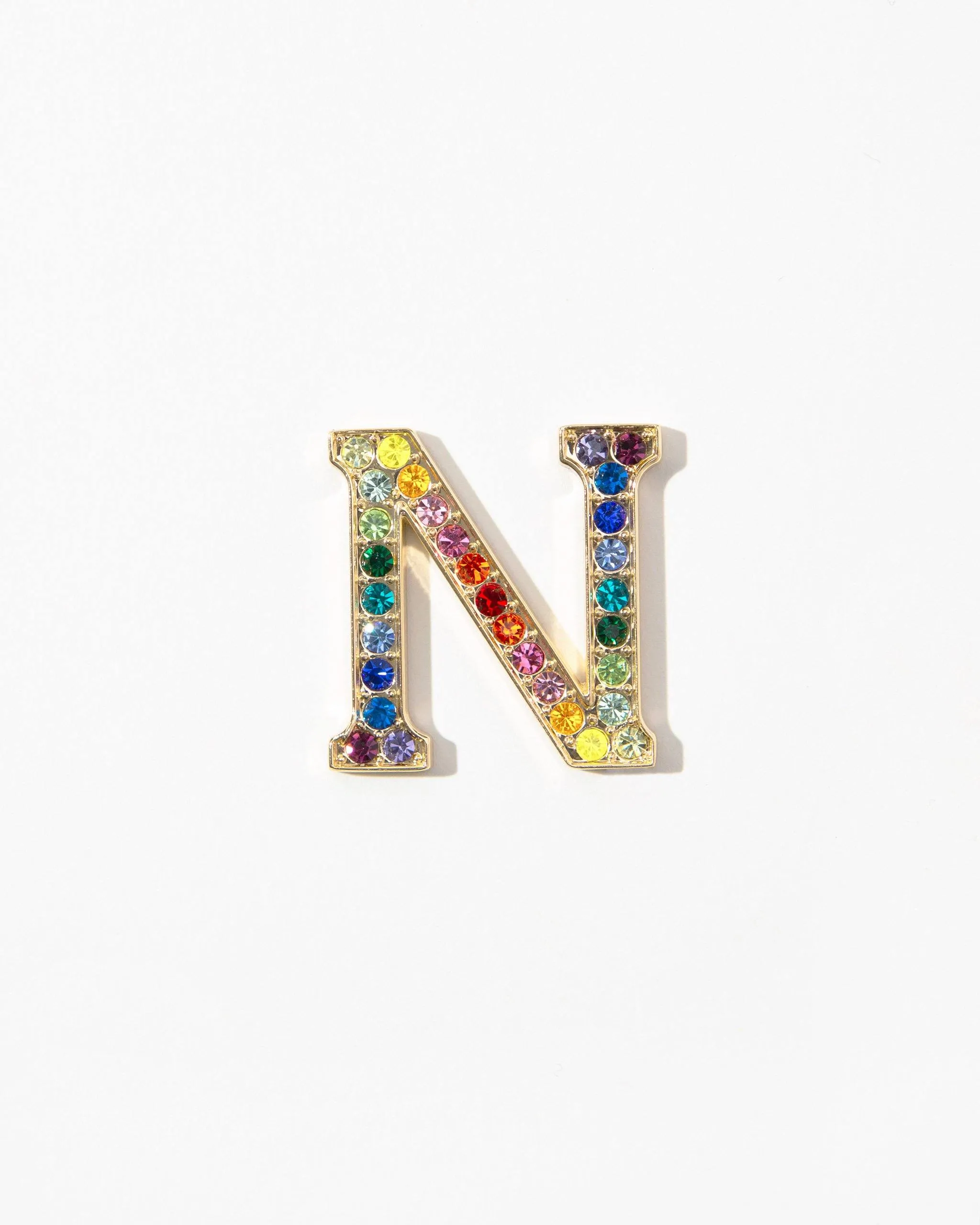 RAINBOW Crystal Embellished Metal Alphabet Sticker