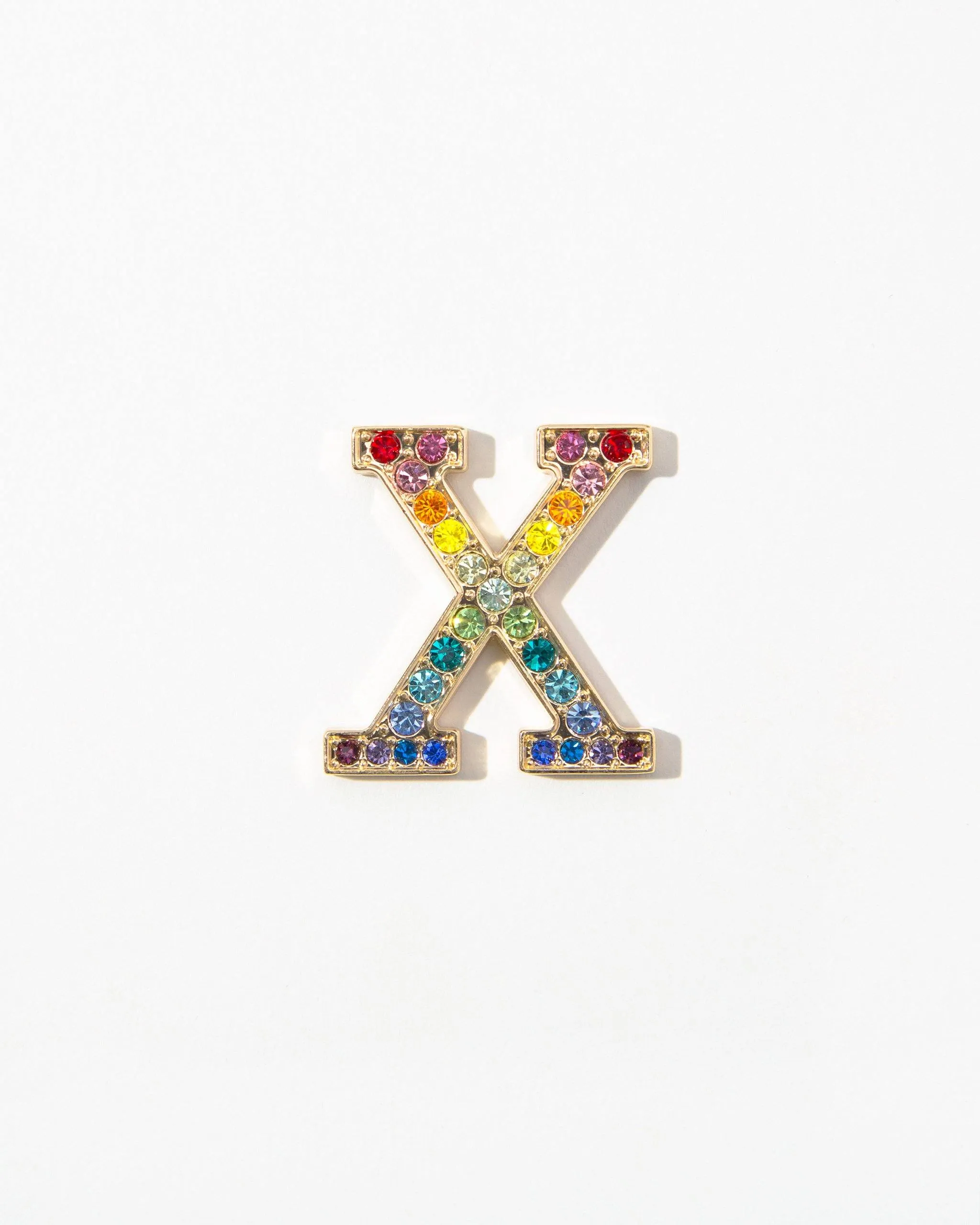 RAINBOW Crystal Embellished Metal Alphabet Sticker