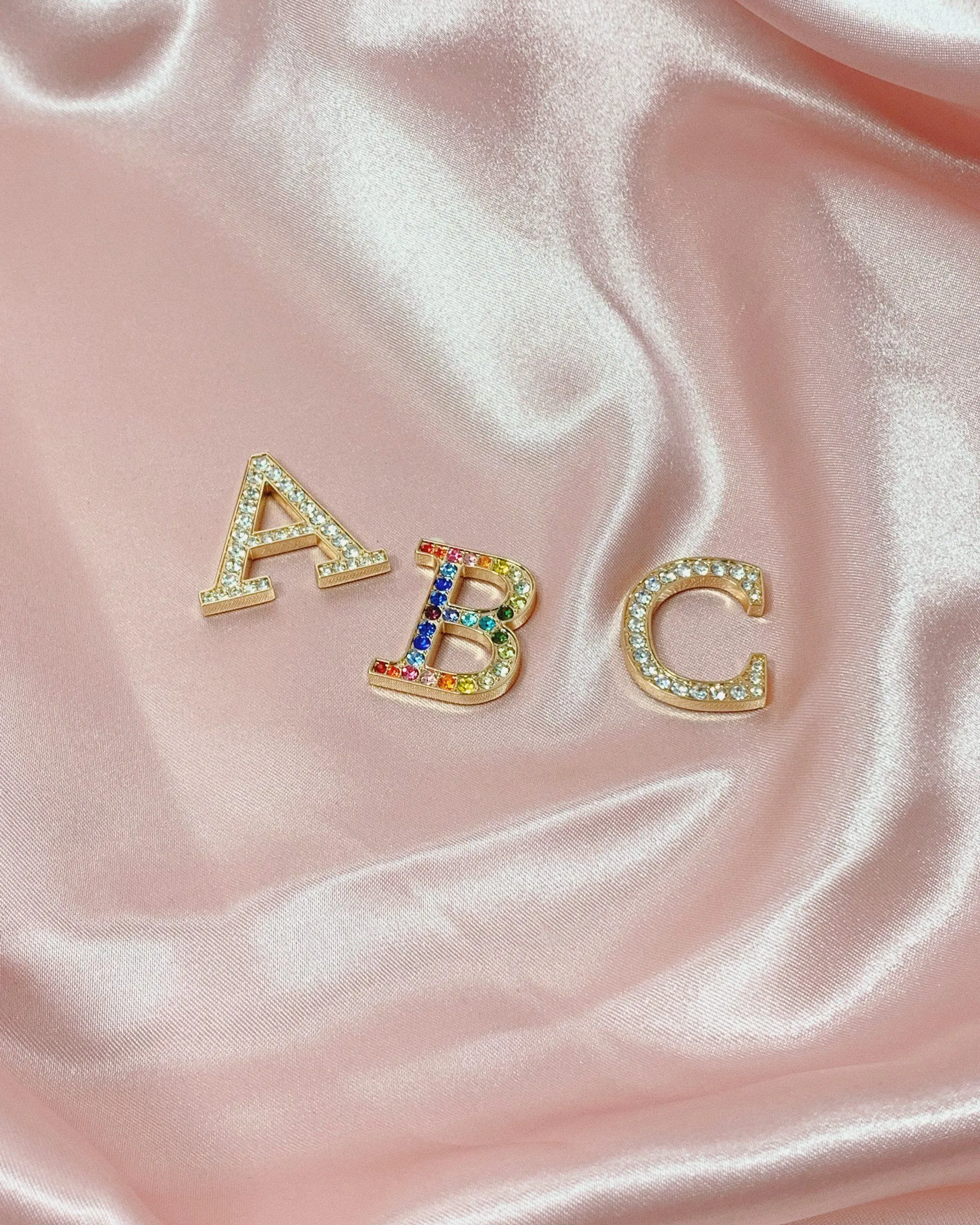 RAINBOW Crystal Embellished Metal Alphabet Sticker