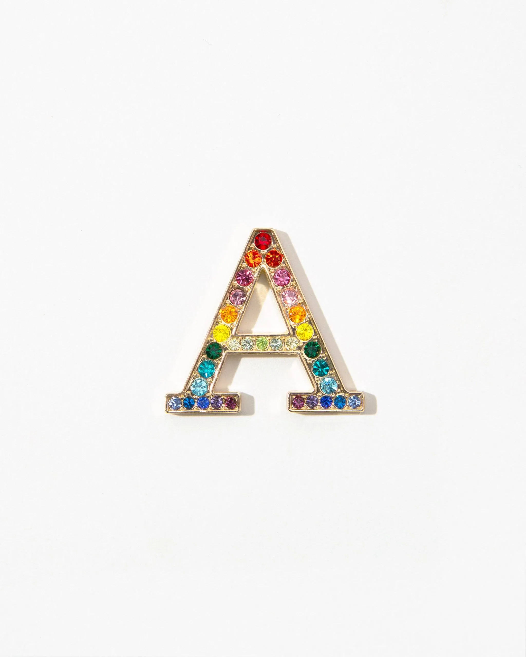 RAINBOW Crystal Embellished Metal Alphabet Sticker