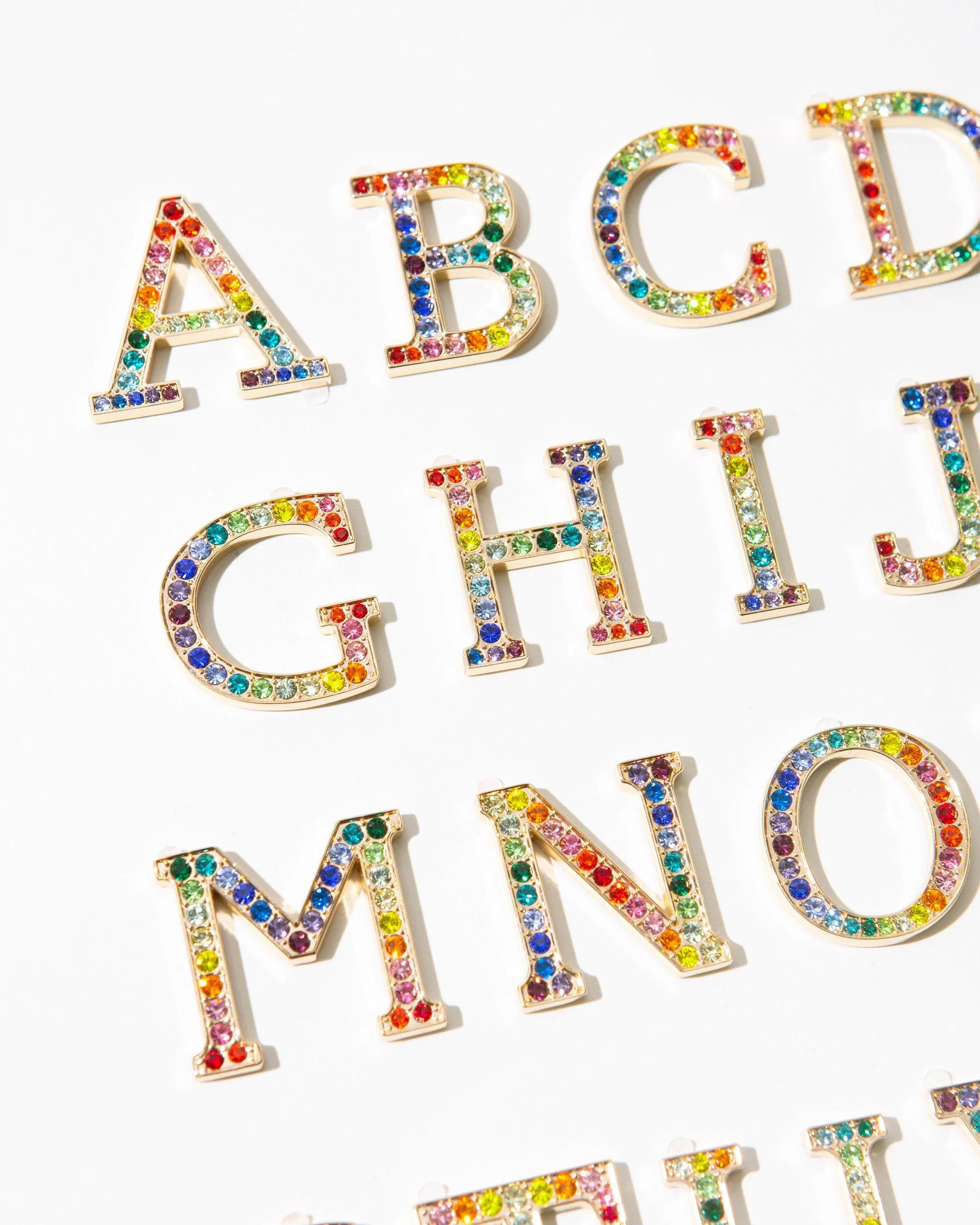 RAINBOW Crystal Embellished Metal Alphabet Sticker