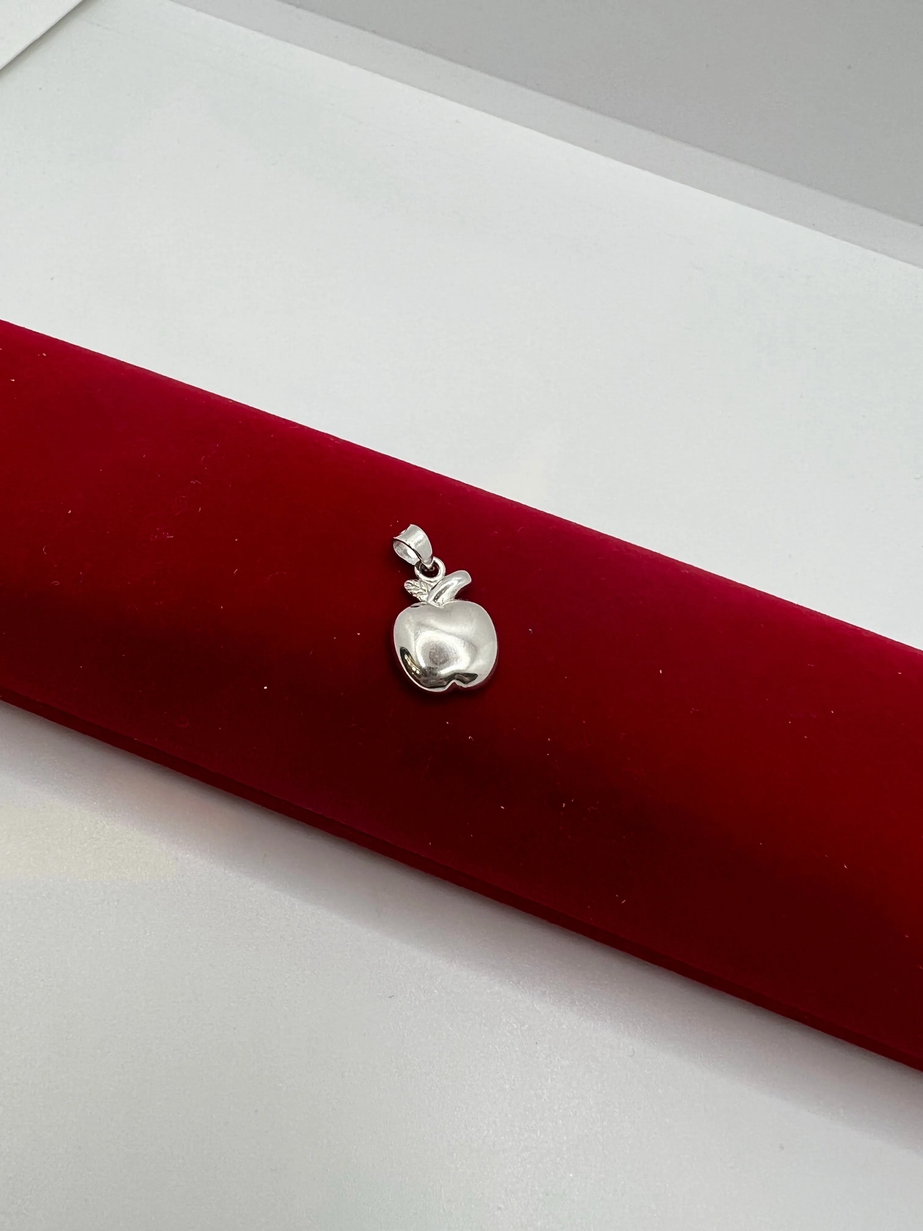 Real silver apple pendant