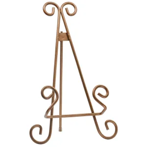 Red Co. Decorative Curved Plate Stand and Art Holder Easel in Copper Finish - 13"