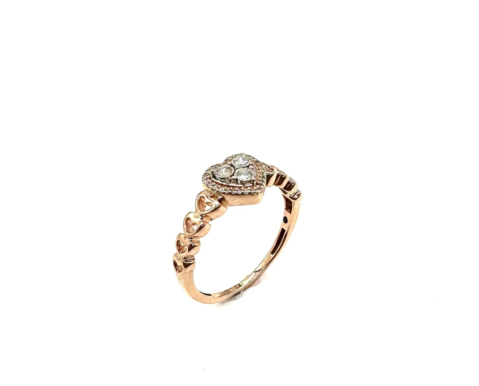 Rose Gold Heart Diamond Cutout Ring