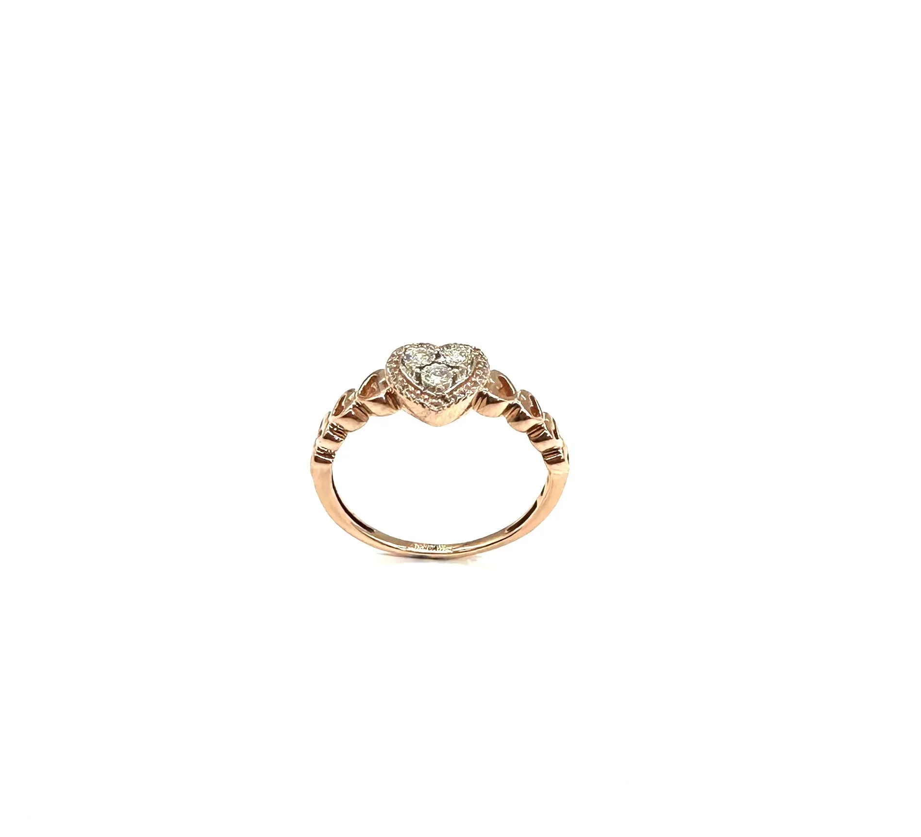 Rose Gold Heart Diamond Cutout Ring