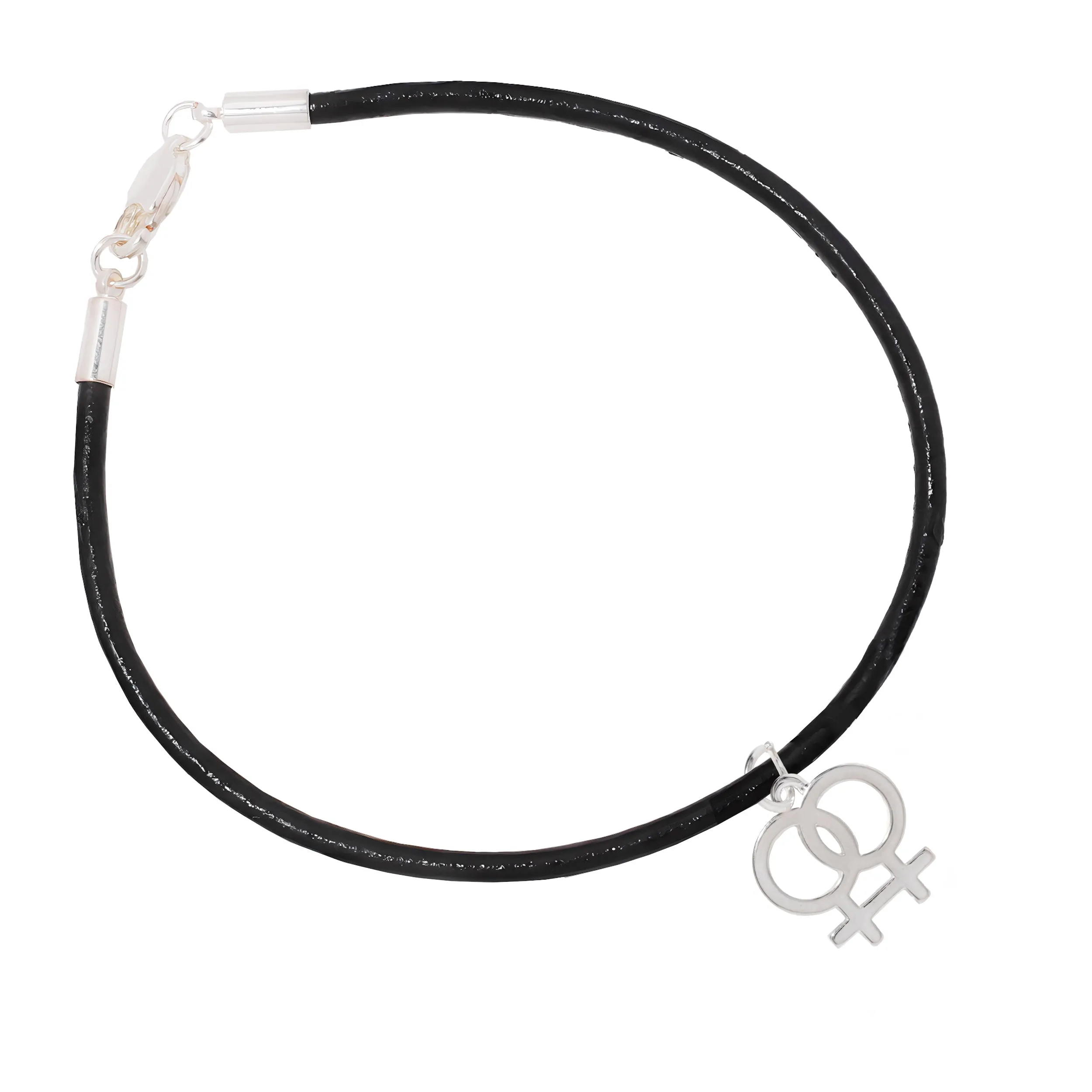 Same Sex Female Symbol Black Cord Bracelets