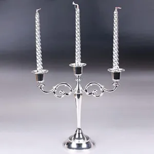 SAZ DEKOR 2pcs Twisted Spiral Christmas Taper Wax Candle Candlelight Dinner Decor Silver