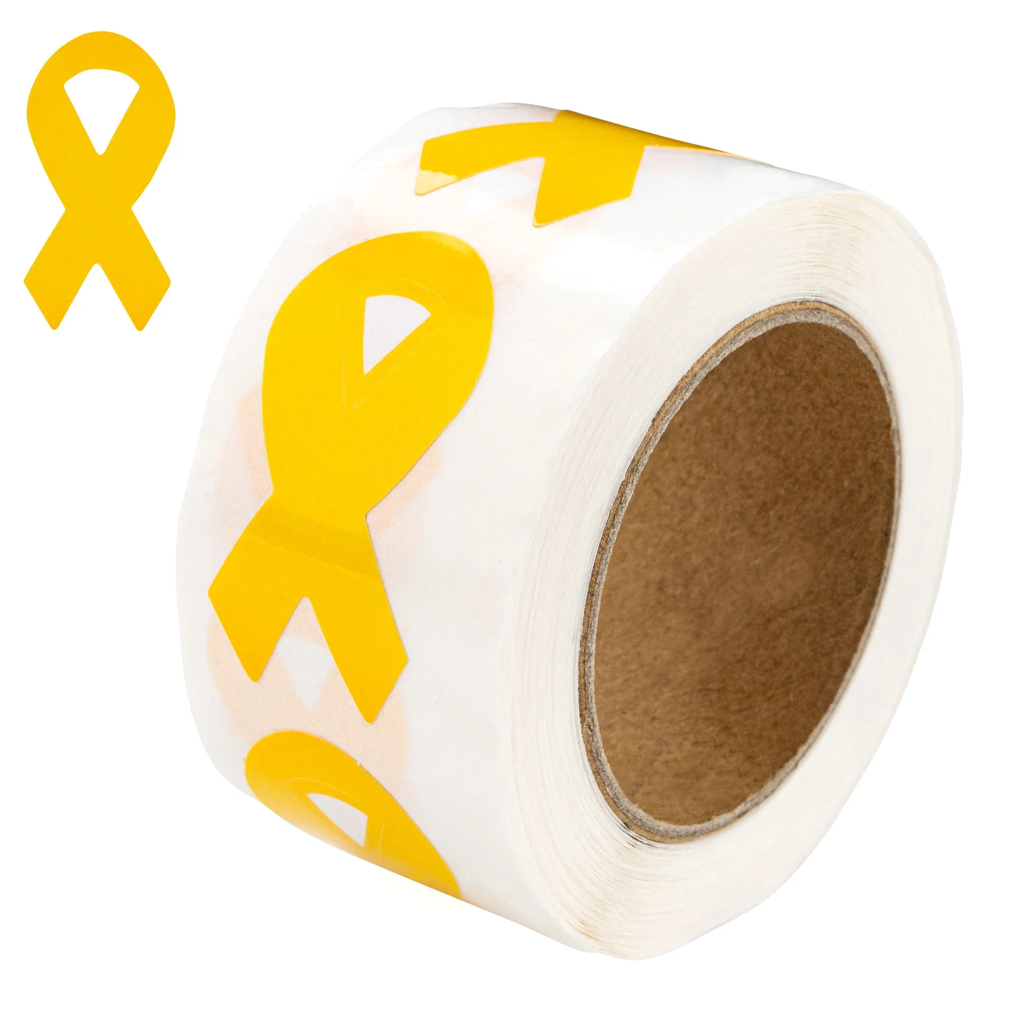 Small Gold Ribbon Stickers (250 per Roll)