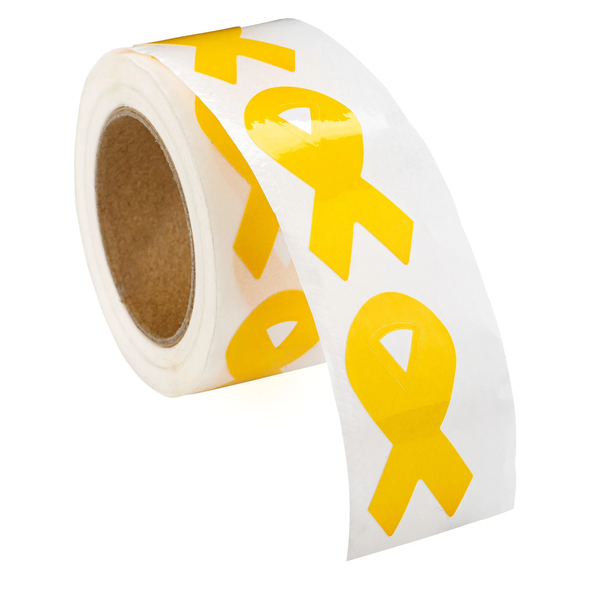 Small Gold Ribbon Stickers (250 per Roll)