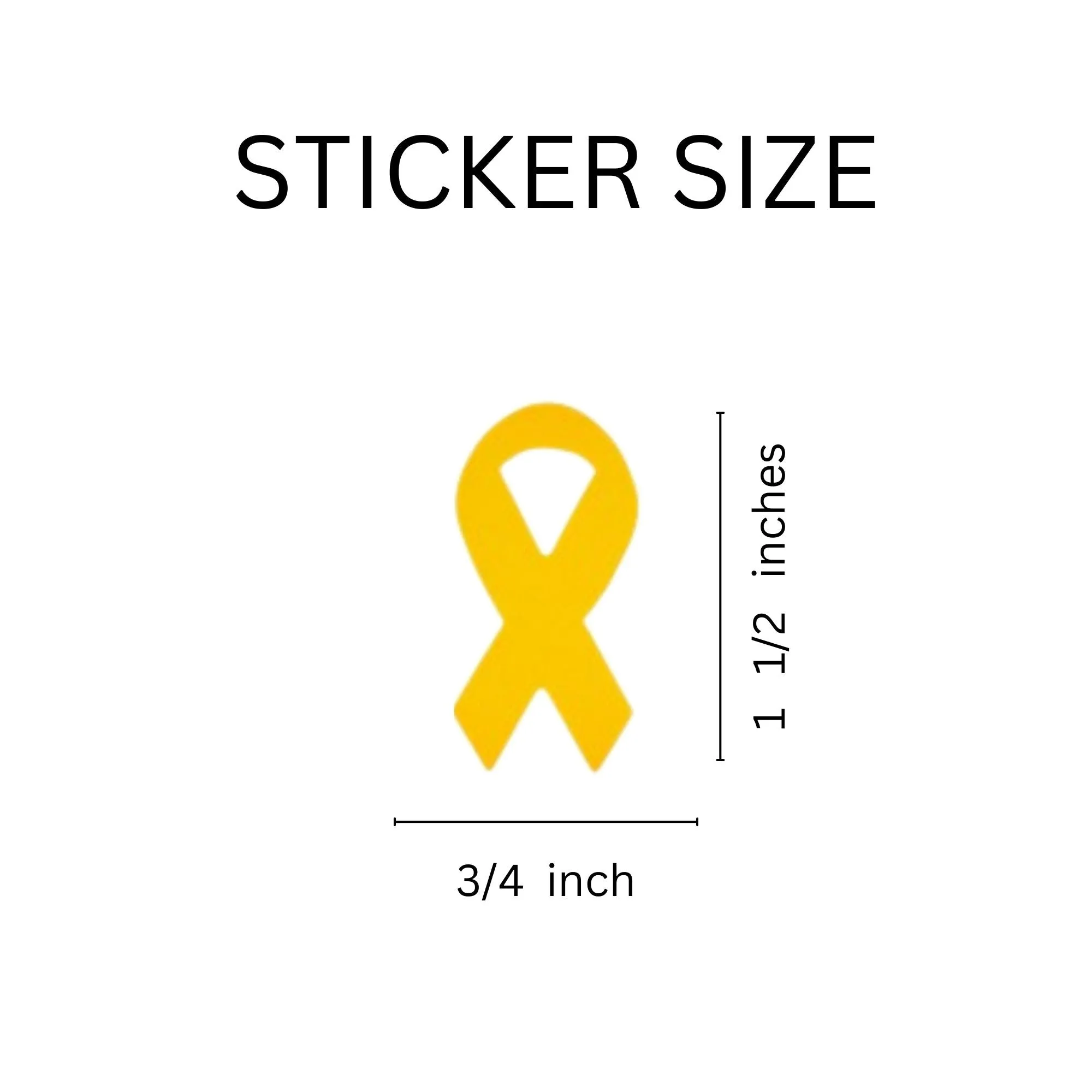 Small Gold Ribbon Stickers (250 per Roll)