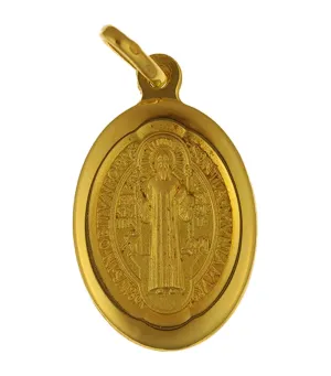 St. Benedict Oval Medal 18k Yellow Gold