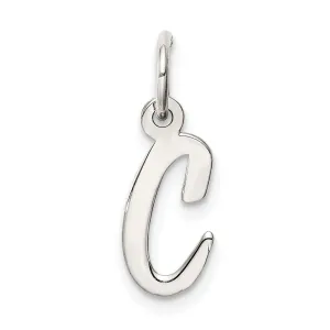 Sterling Silver Small Script Initial C Charm