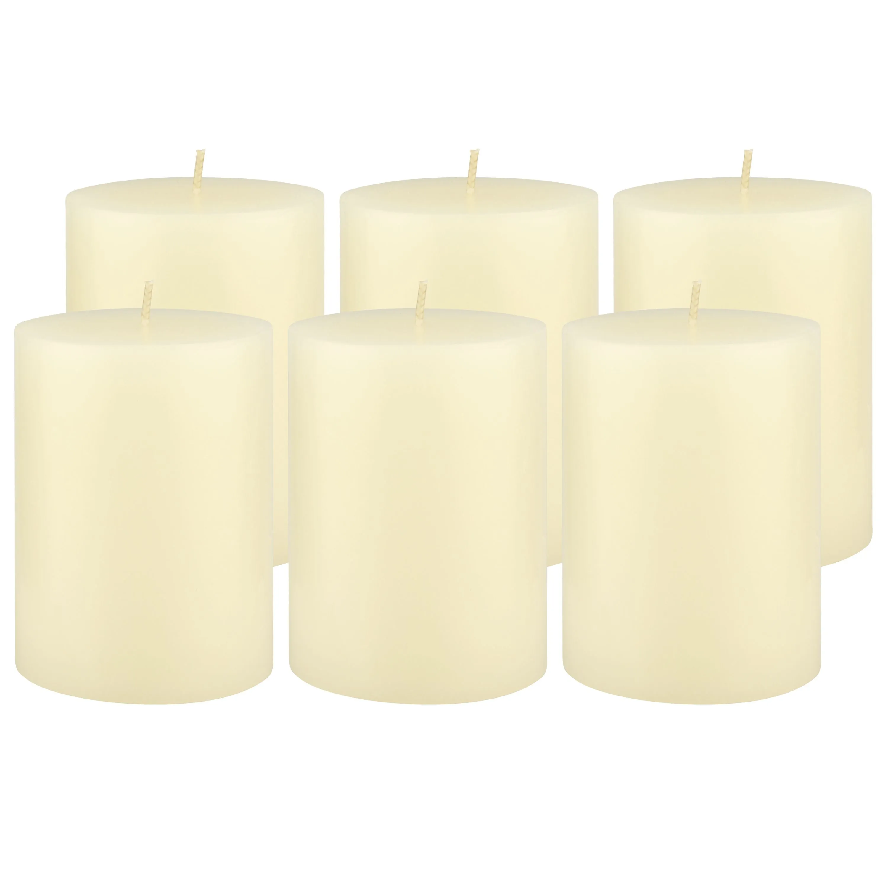 Stonebriar Unscented 3" x 4" 1-Wick Ivory Pillar Candles, 6 Pack