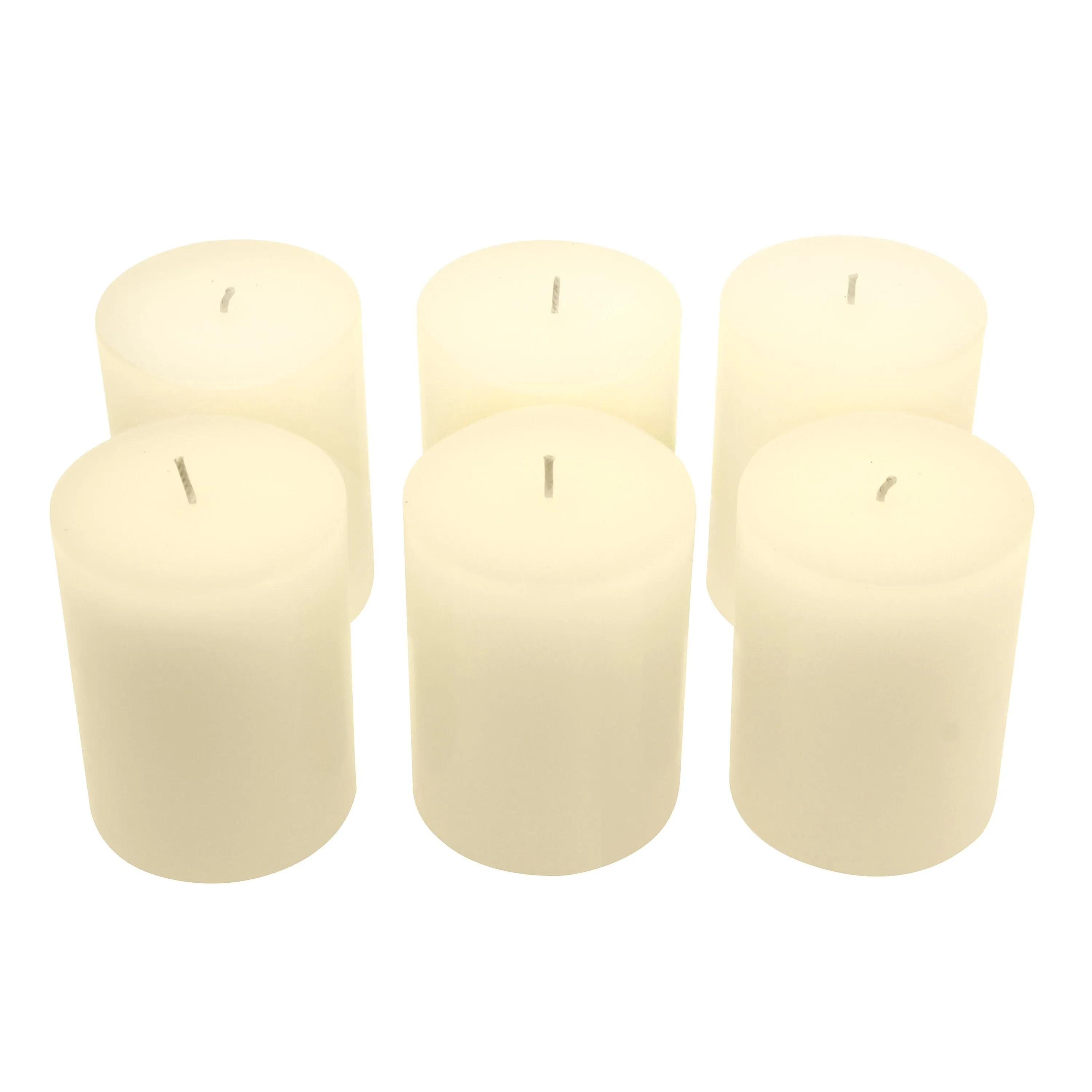 Stonebriar Unscented 3" x 4" 1-Wick Ivory Pillar Candles, 6 Pack