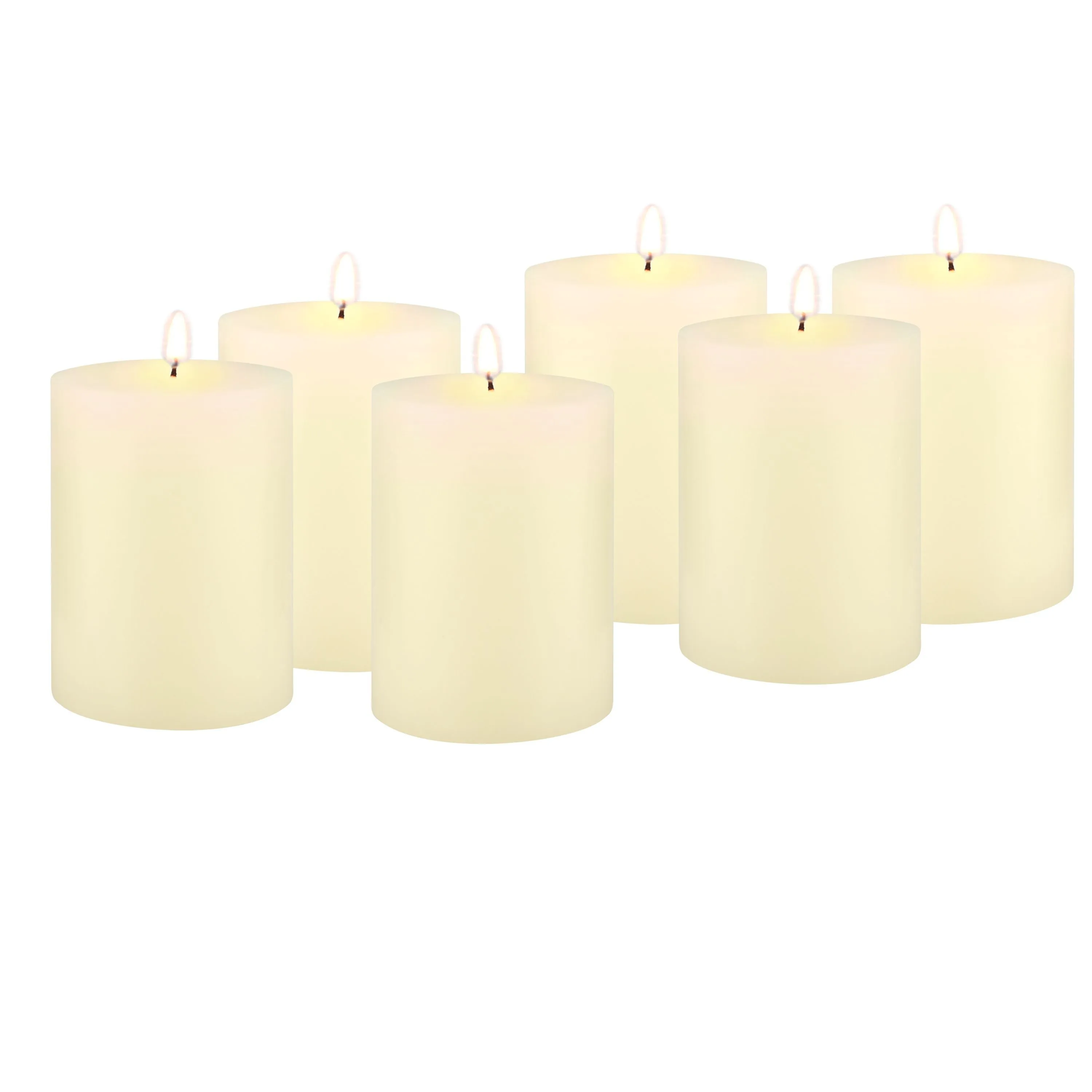 Stonebriar Unscented 3" x 4" 1-Wick Ivory Pillar Candles, 6 Pack