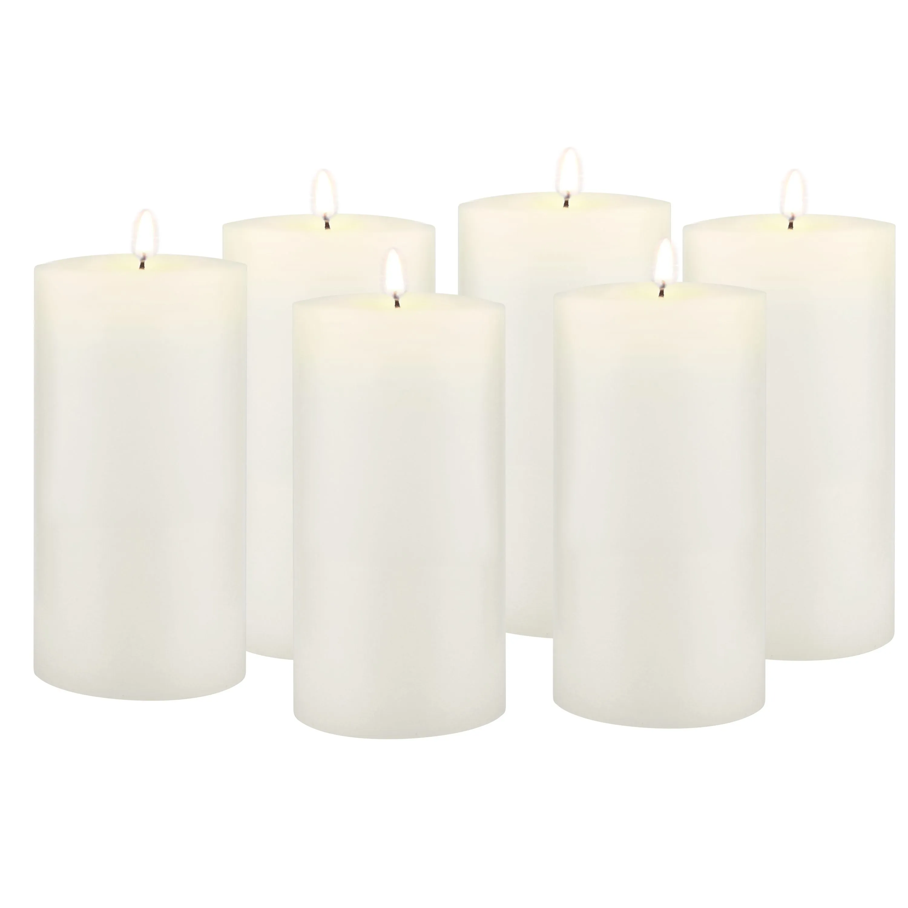 Stonebriar Unscented 3" x 6" 1-Wick White Pillar Candles, 6 Pack (WS)