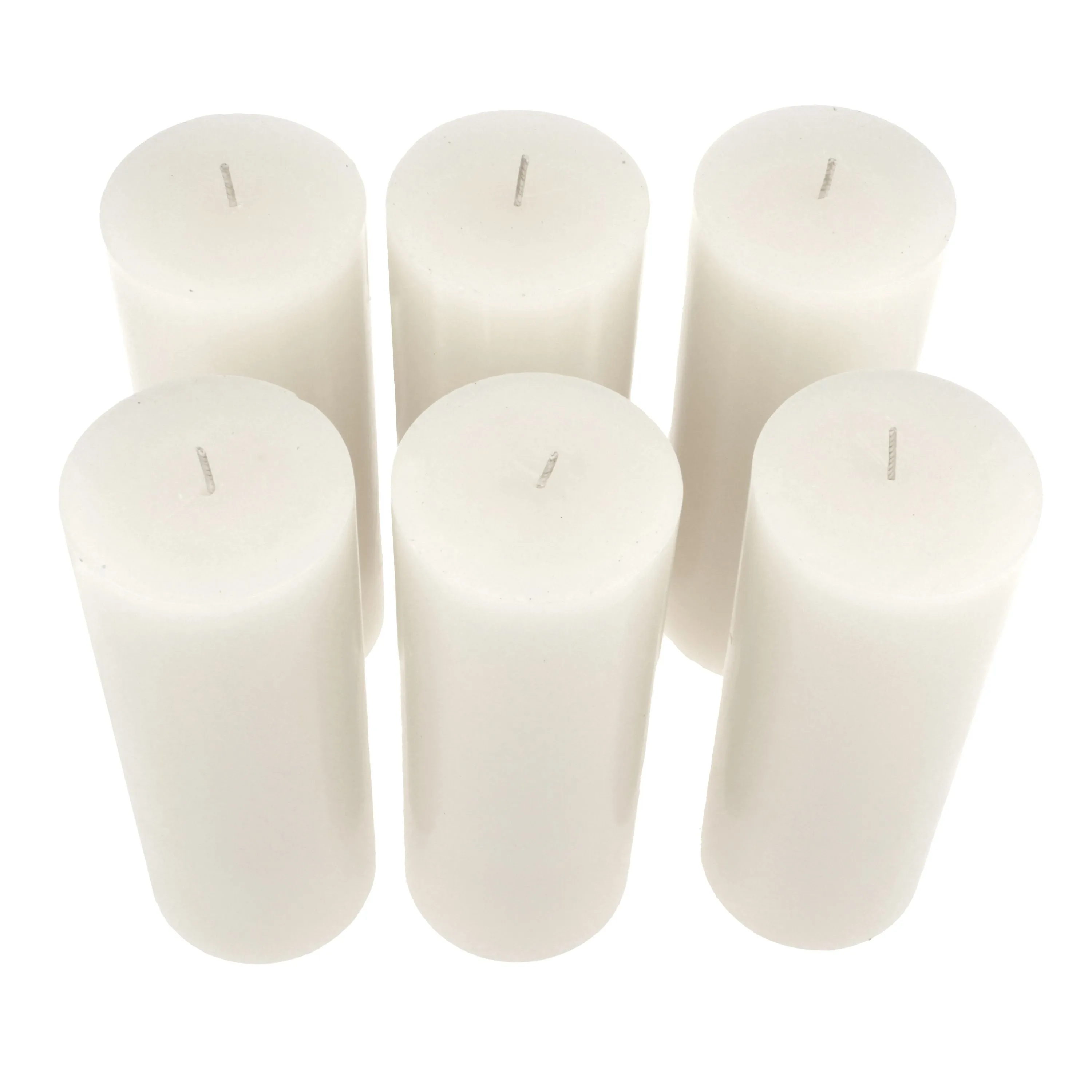 Stonebriar Unscented 3" x 6" 1-Wick White Pillar Candles, 6 Pack (WS)