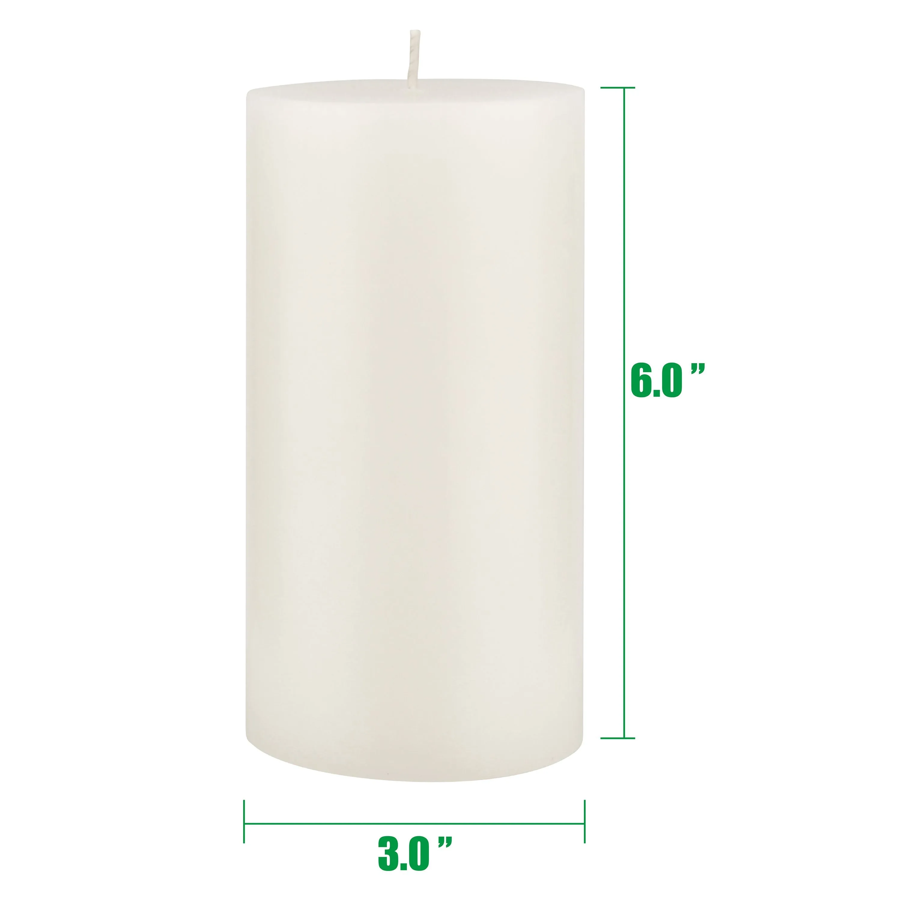 Stonebriar Unscented 3" x 6" 1-Wick White Pillar Candles, 6 Pack (WS)