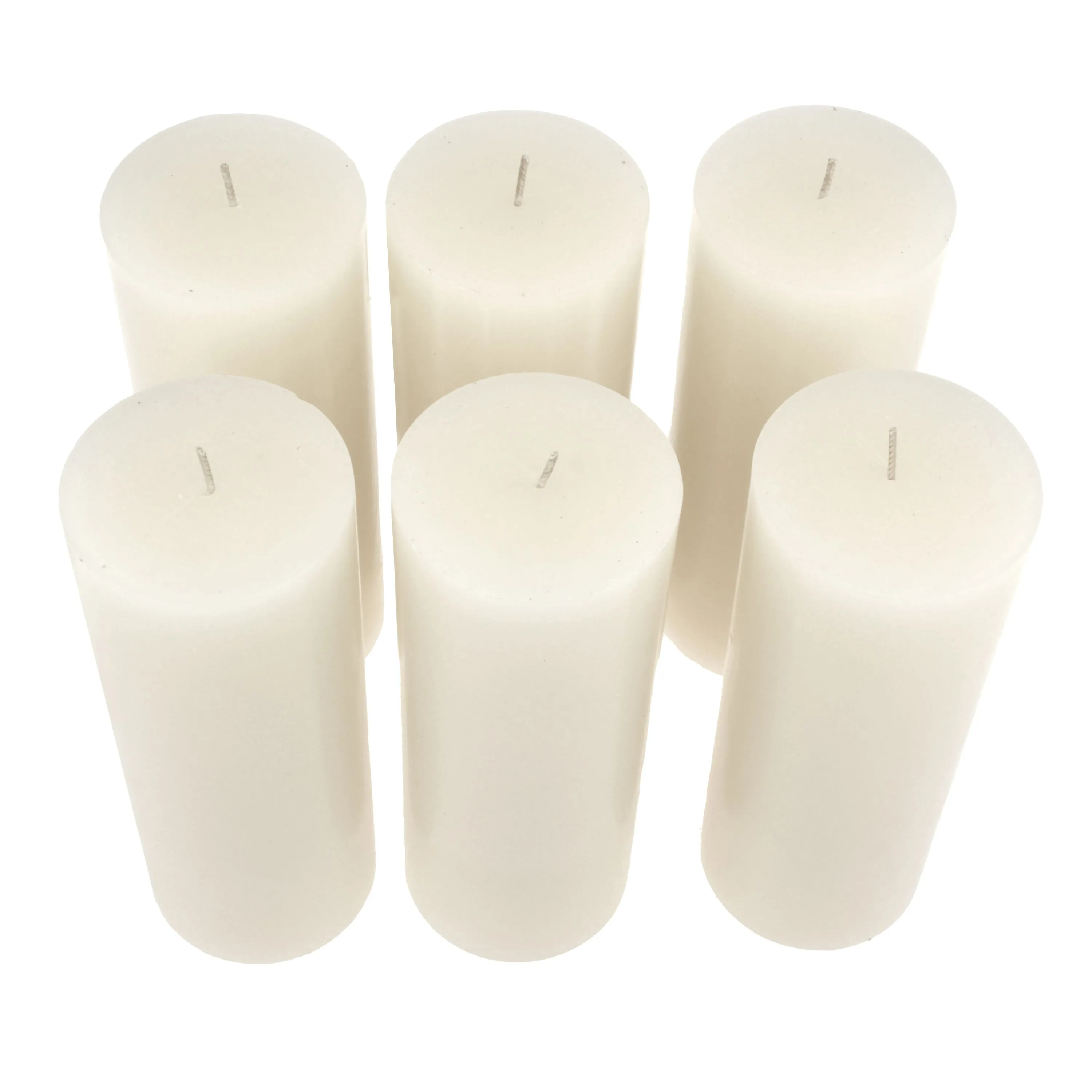 Stonebriar Unscented 3" x 8" 1-Wick White Pillar Candles, 6 Pack