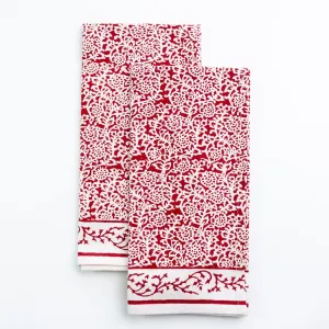 Tapestry Deep Red Tea Towels