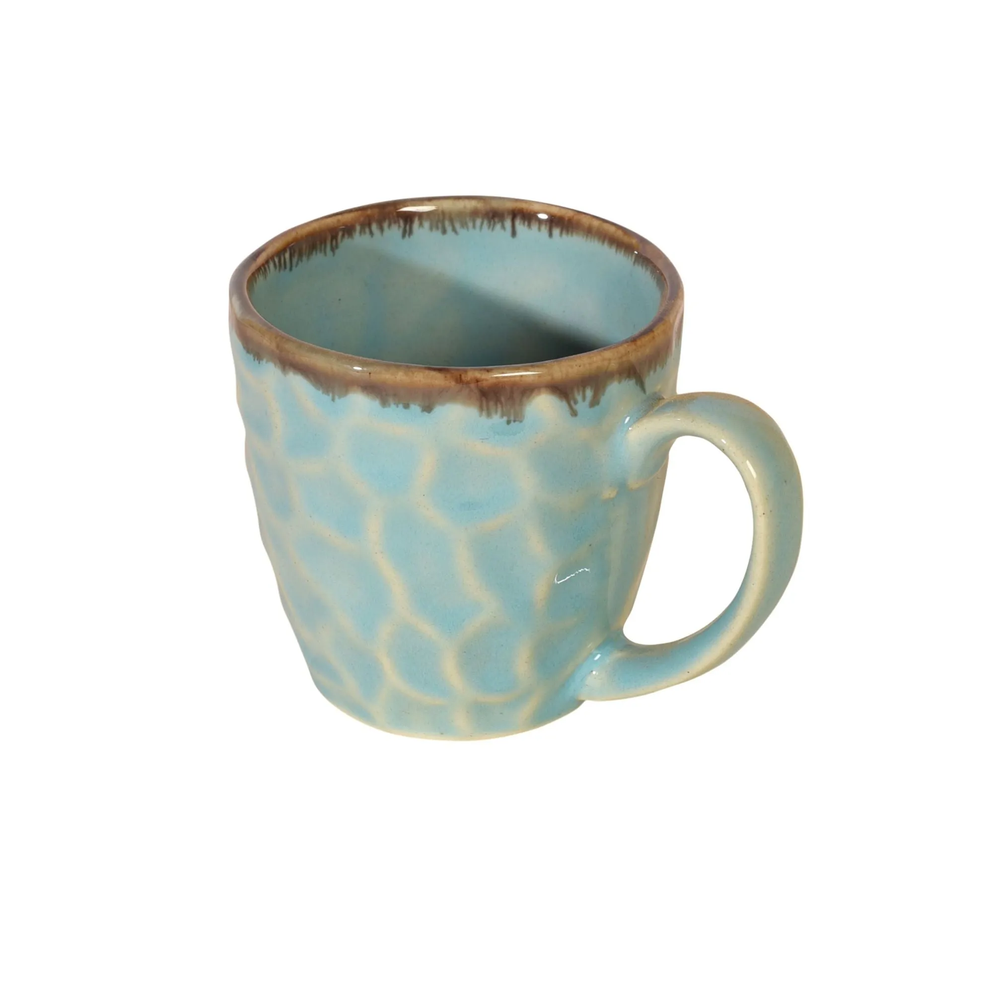 Teal Cuts Tea Cups (Set of 6