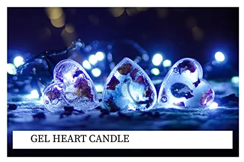 Tedz Candles Gel Heart Candles for Home Decoration, Gifting, House,Birthday, Diwali, Festival Decorative Candles_(Blue-Pack of 32) GH