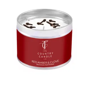 The Country Candle Co Red Amber & Clove Pastel Tin Candle