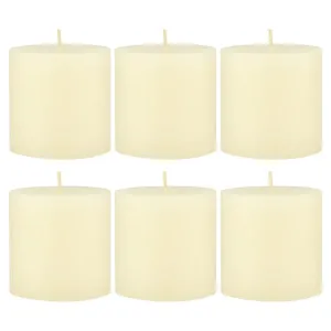 Unscented 3" x 3" 1-Wick Ivory Pillar Candles, 6 Pack, White