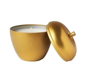 Uppfylld Vinterfint Scented Candle in Metal tin, Apple-Shaped/Winter Apples Gold-Colour, 24 hr