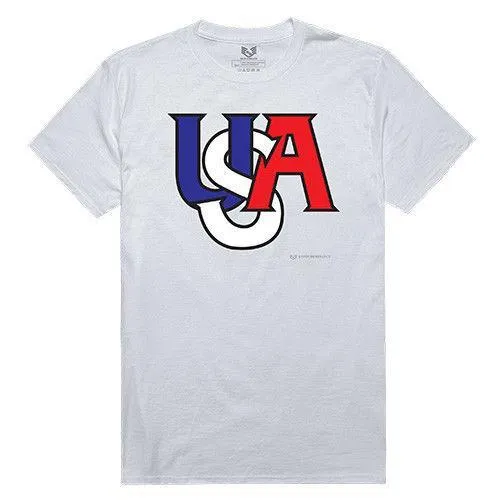 USA Flag Memorial Day Patriotic T-Shirts Tees White 100% Cotton Unisex