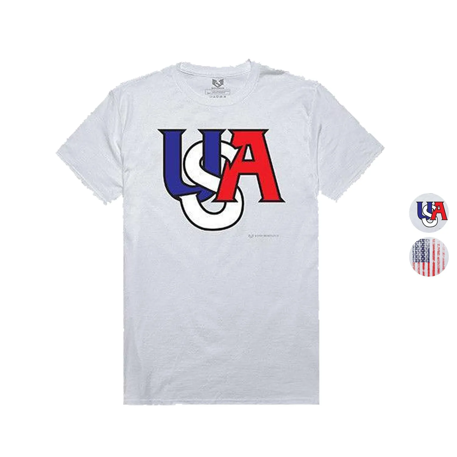 USA Flag Memorial Day Patriotic T-Shirts Tees White 100% Cotton Unisex