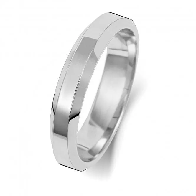 Wedding Band Platinum Wedding Bevelled Edge Ring WP144M