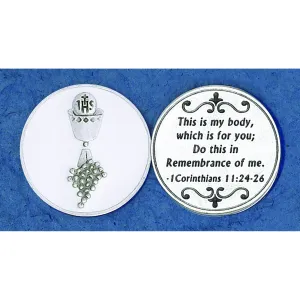 White Enamel Communion Token