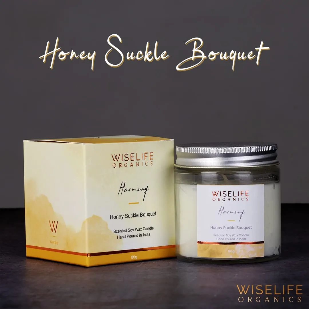 WiseLife Organics Scented Candle Gift | Smokeless Premium Soy Wax, Cotton Wick and Premium Glass Jar | Luxury Gift Pack | Burn Time Upto 18 Hours | 80 Grams Wax (set of 2, Tropical Paradise   Harmony)