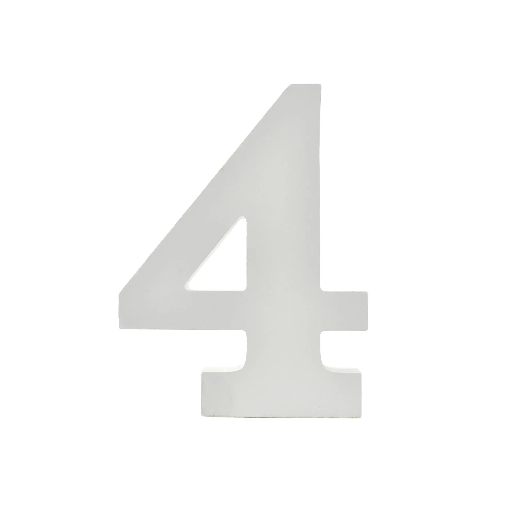 Wooden Standing Letters and Numbers, 4-3/4-inch, White