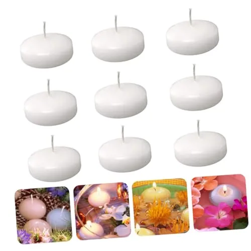 Zerodeko 24pcs Smokeless Candle Flower Candles Candle Unscented Candles Tealight Candle Nativity Ornaments Mini Paraffin Disc White